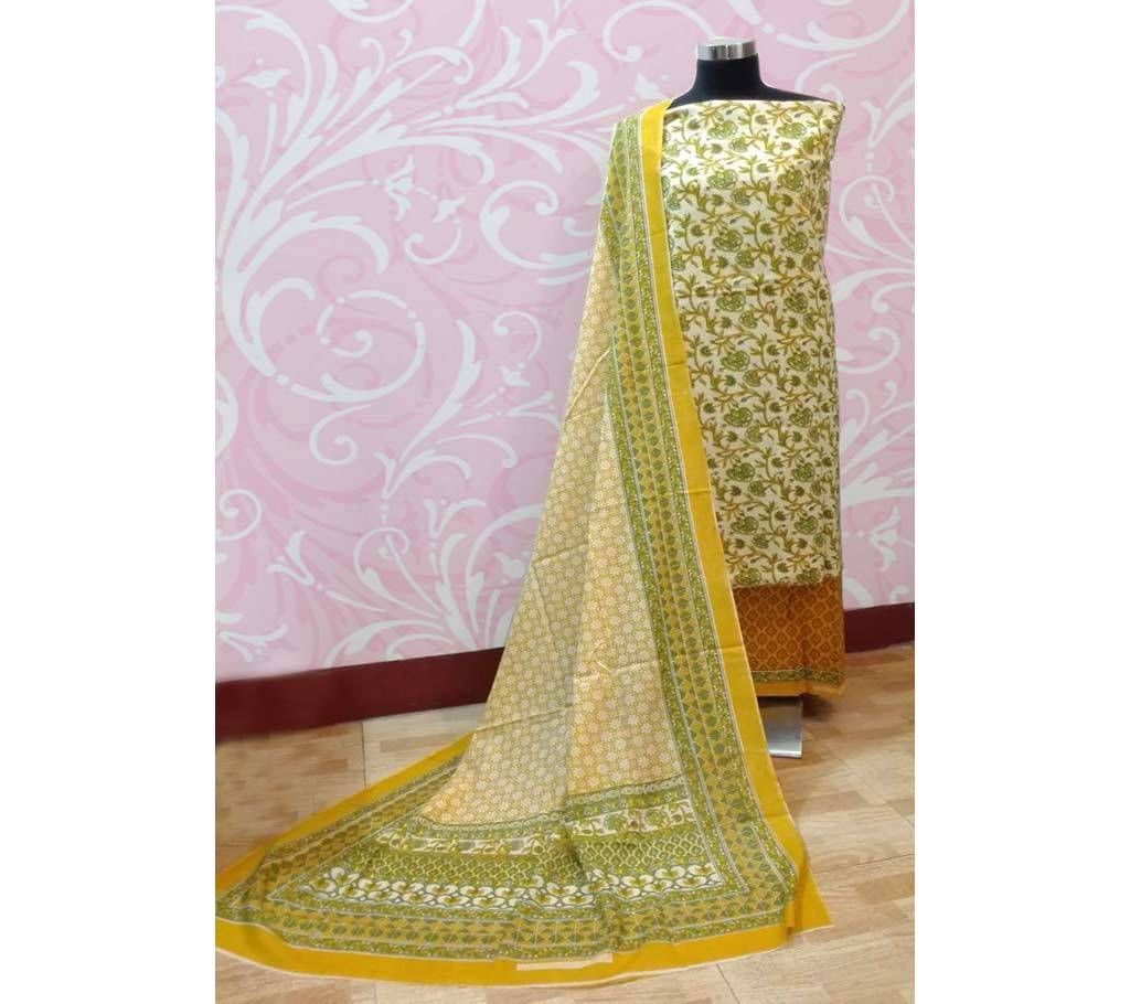 Jaipuri Unstitched Cotton Salwar Kameez
