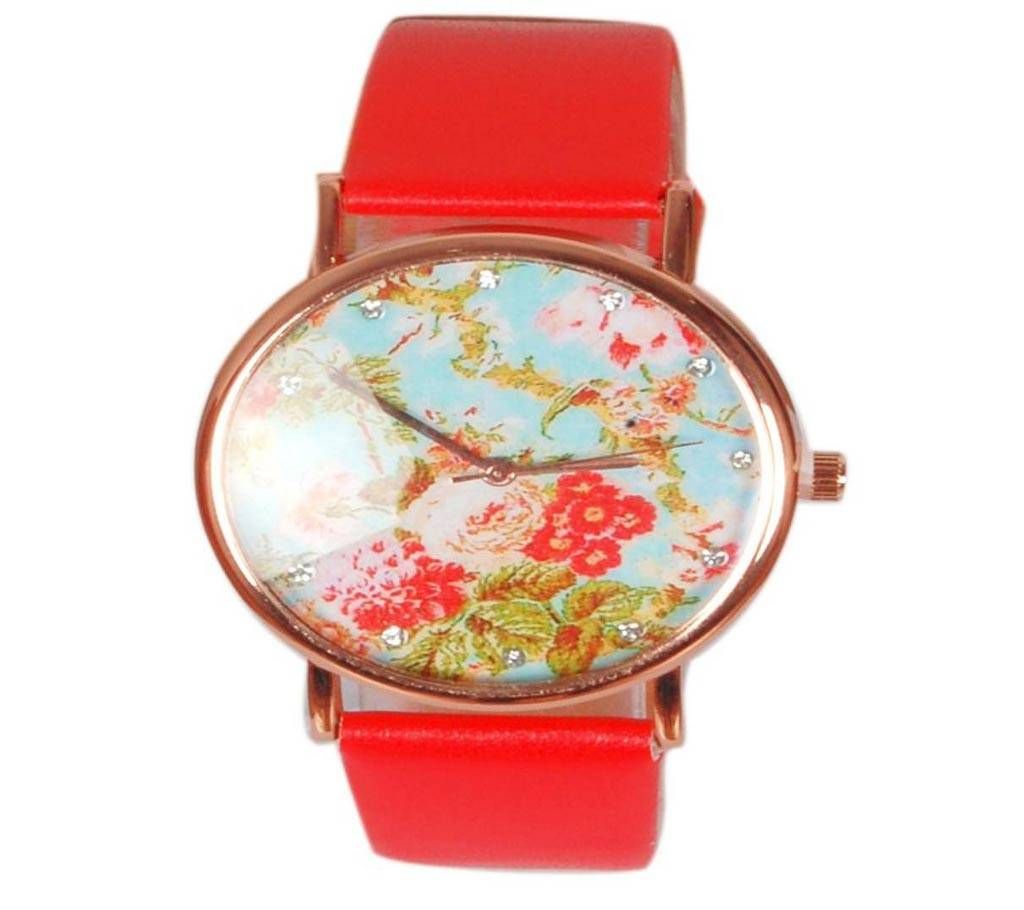 Flower Dial Fashionable Ladies Watch