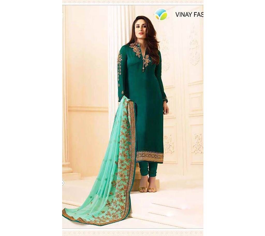 Indian Unstitched Embroidery Cotton Three-pcs (Copy)