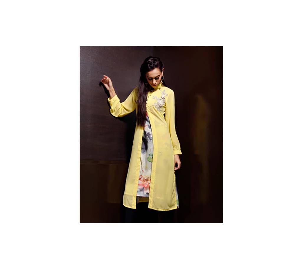Asmoor Yellow Cotton Kurti for Women