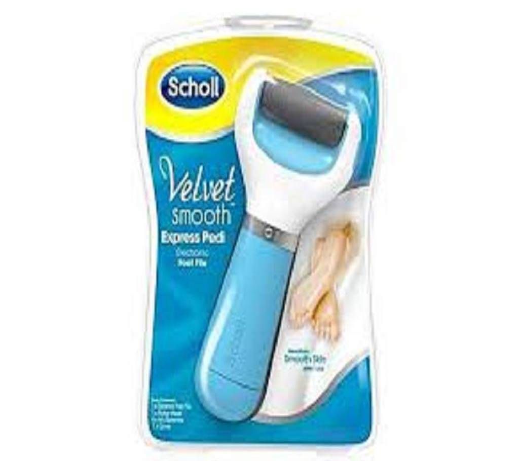 Scholl Velvet Electronic Foot File - White and Blue