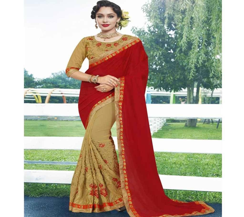 Georgette and embroidery work saree nsc-711