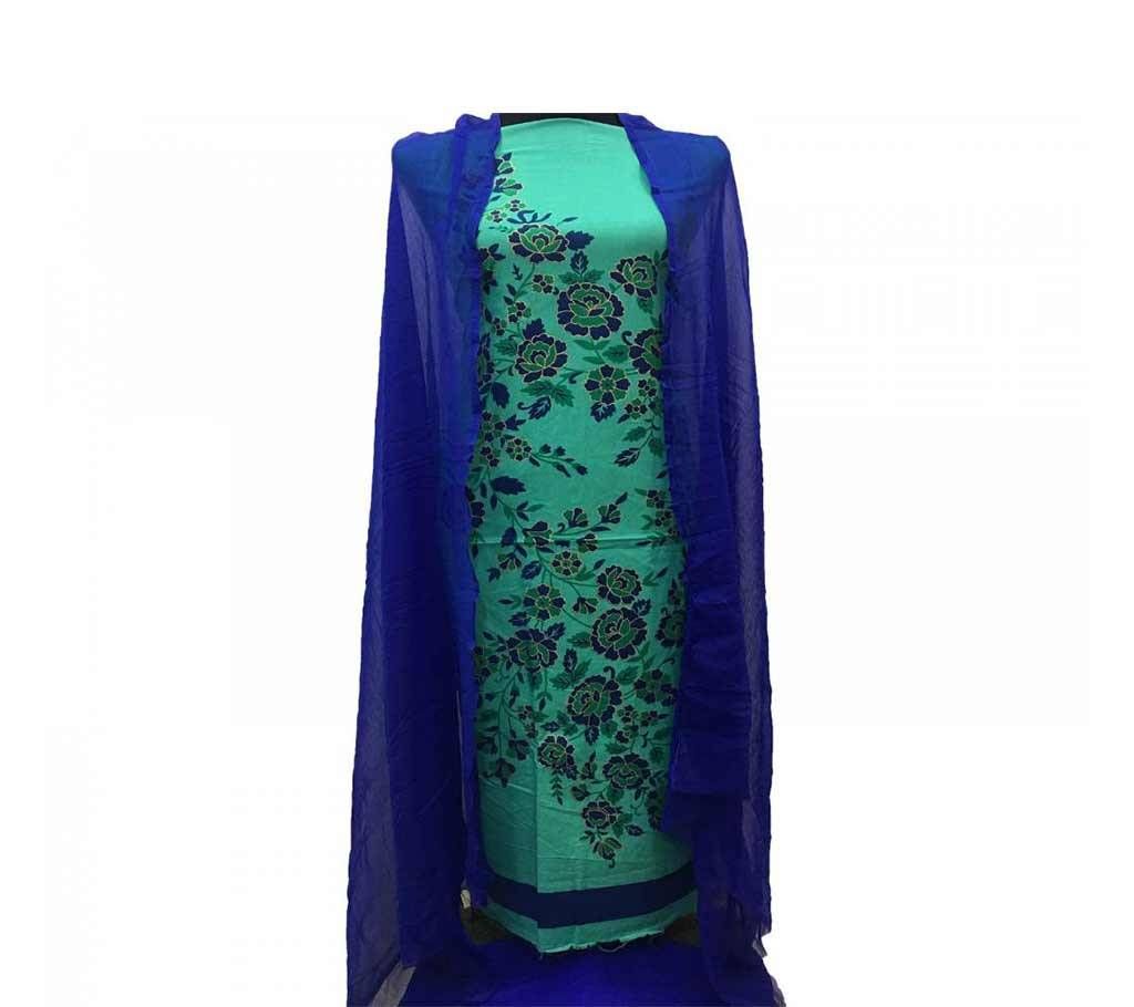 unstiched skin printed cotton salwar kameez seblock-722
