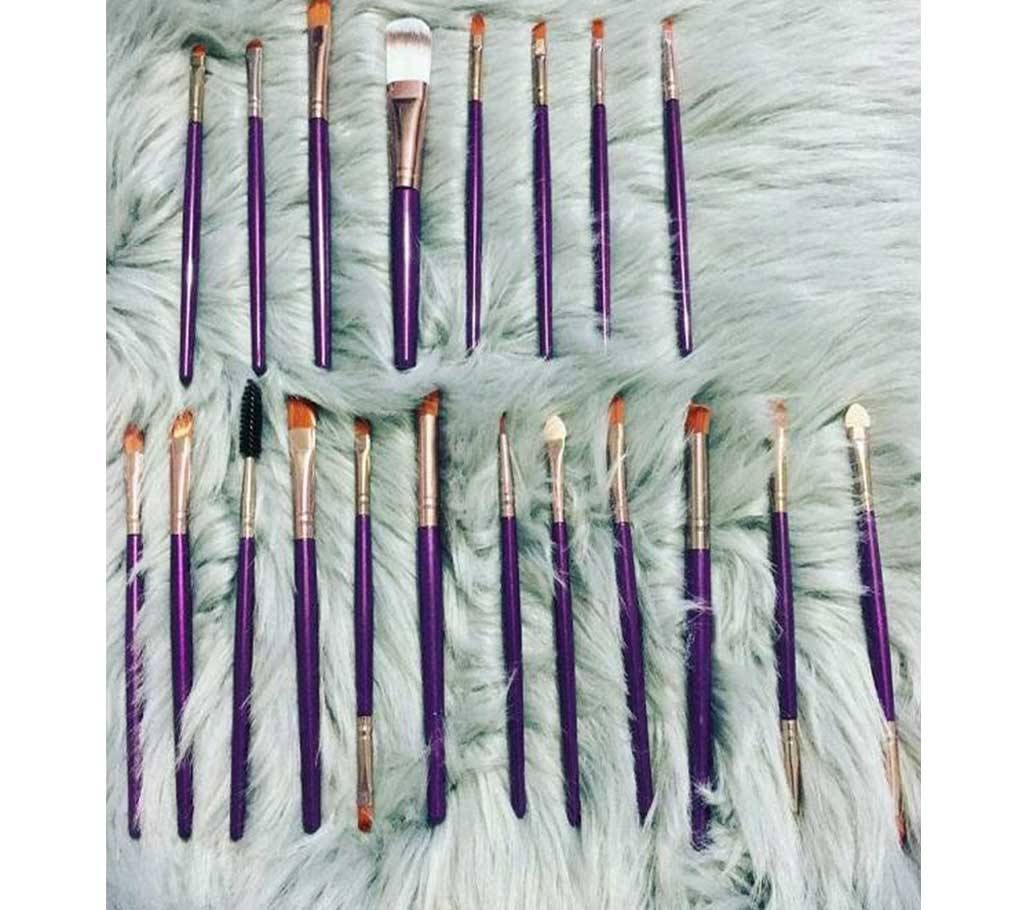 20 Pcs makeup brush set purple color