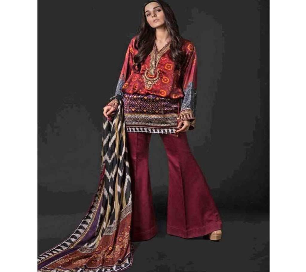 Un-stitched Silk Salwar Kameez