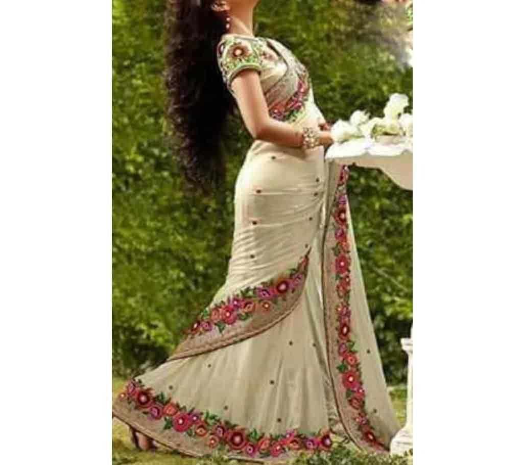 Indian Georgette With Heavy Embroidery Sharee