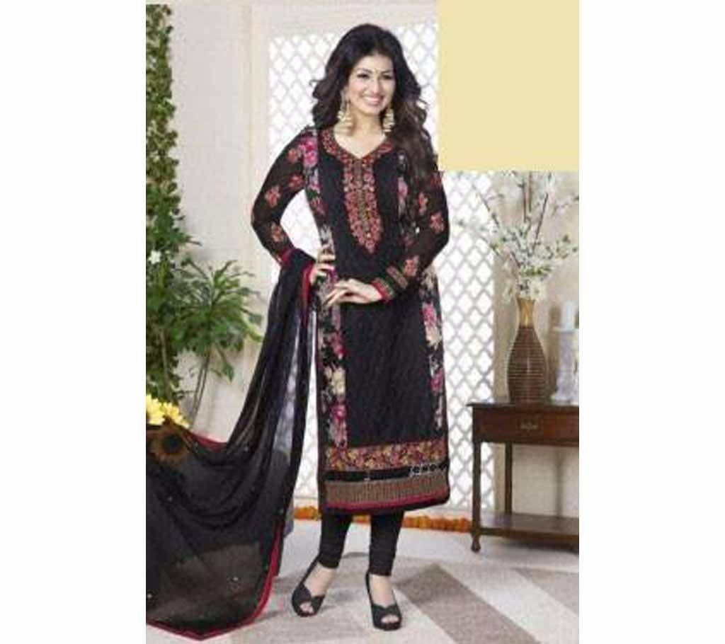 Unstitched Georgette Embroidery Long Dress - Copy