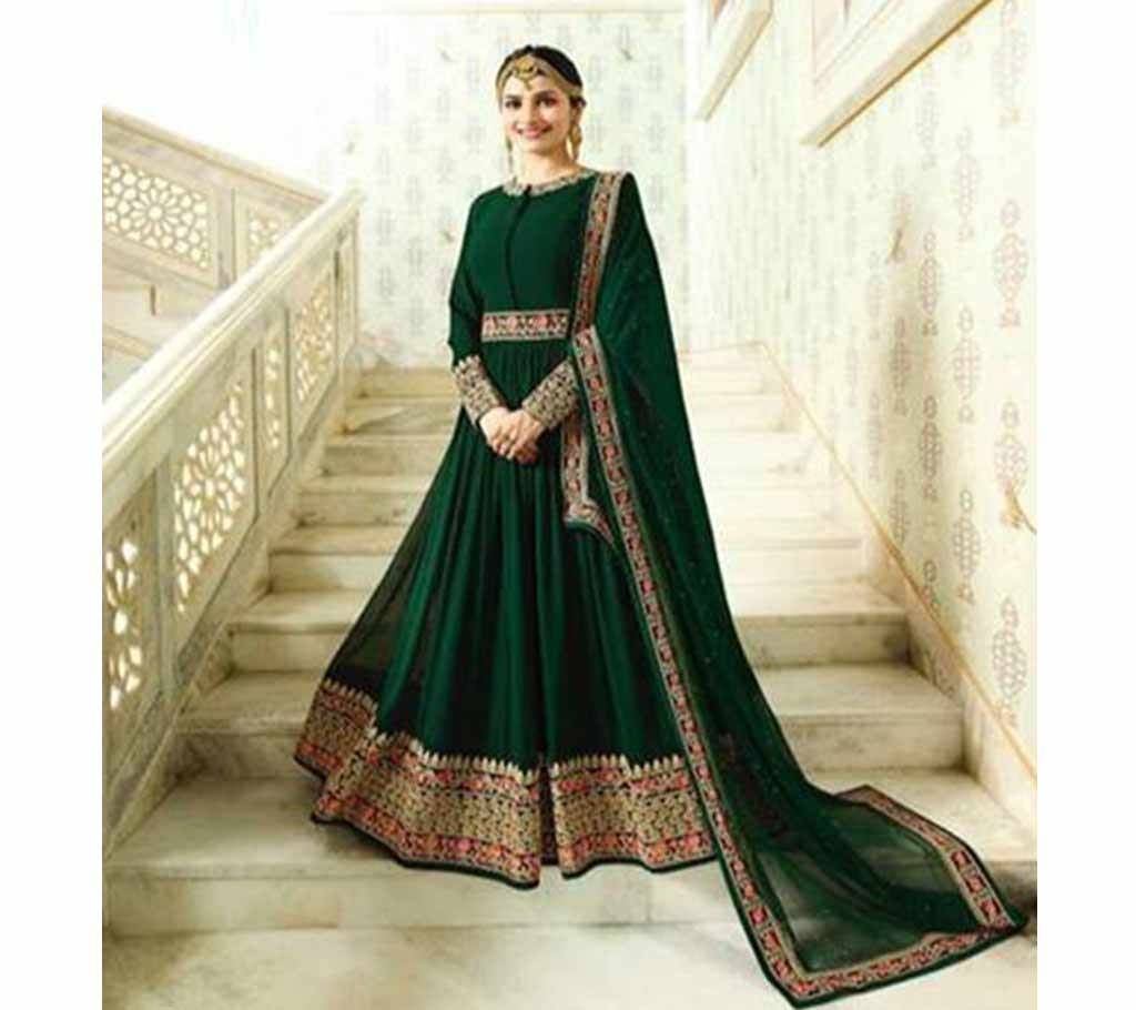 Unstitched Gorgeous Embroidery Georgette Anarkoli Dress -  KPR 7173