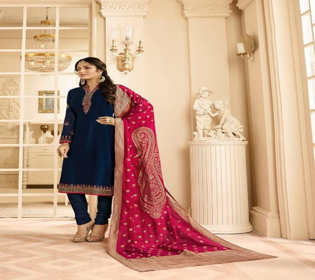Georgette Satin With Embroidery Salwar Suit
