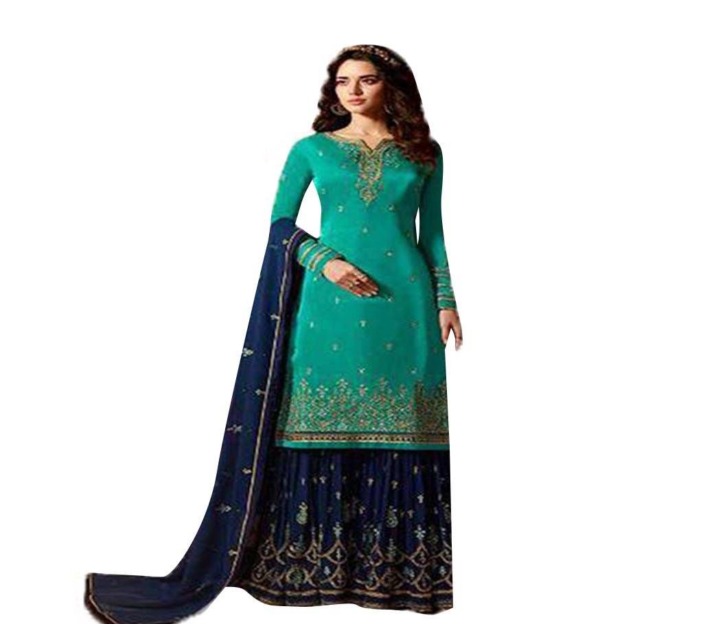 Semi-Stitched Indian Weightless Georgette Embroidery Sallower Kameez - Copy
