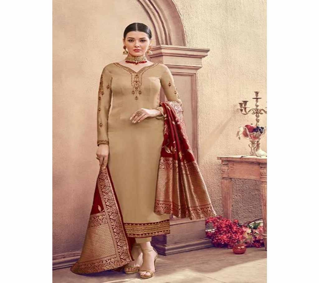 Prm Trendz Ruaab Designer Salwar Suits With Banaras Dupatta - 3046 - Bisque Georgette 3Pcs