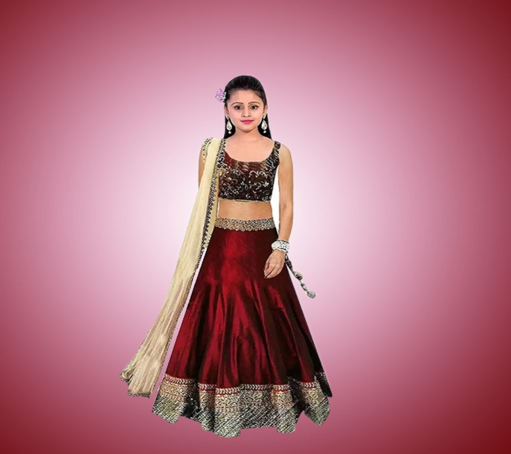 Girls Lehenga Embroidered Lehenga