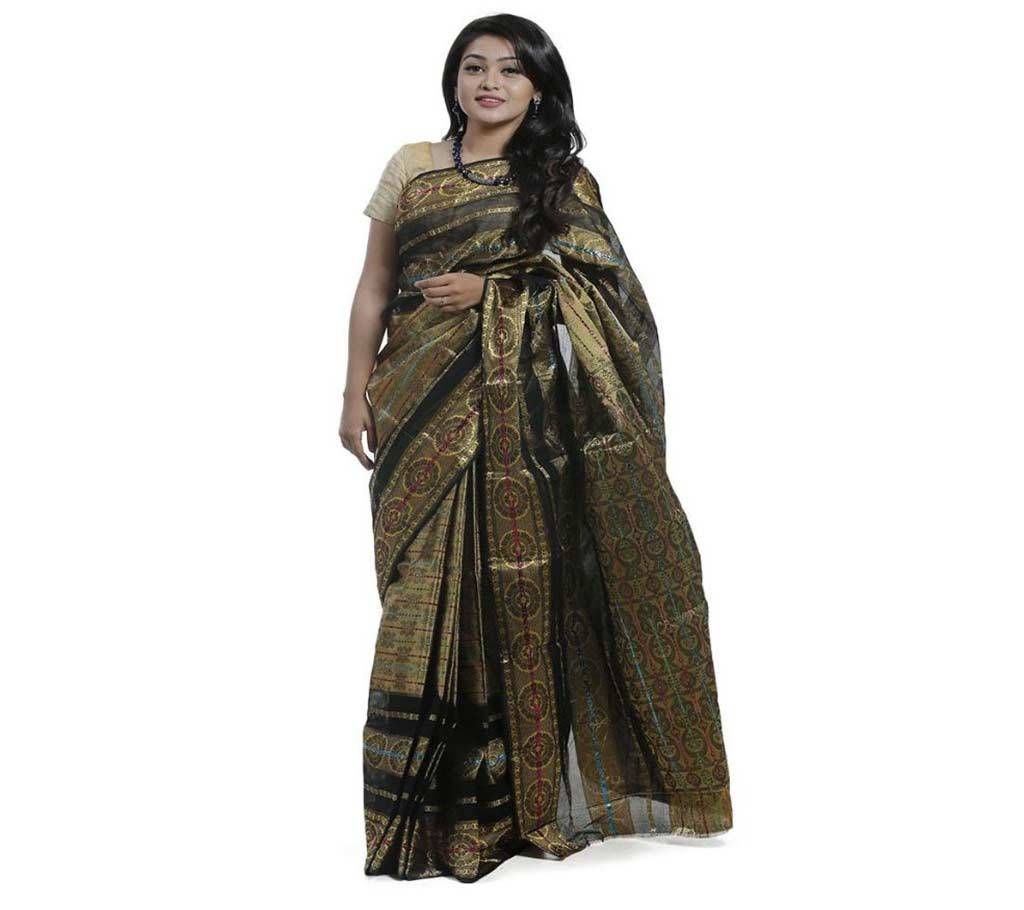 Black Color Tangail Cotton Saree