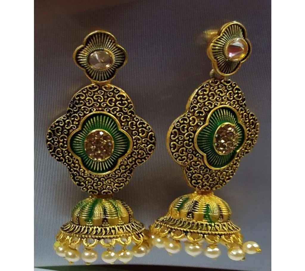 Golden Rajasthani Long Jhumka