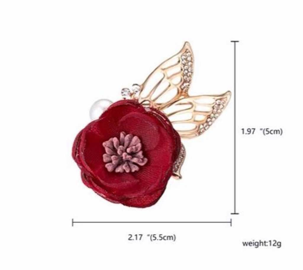 Rhinestone Crystal Cloth Flower Butterfly Brooches For Women