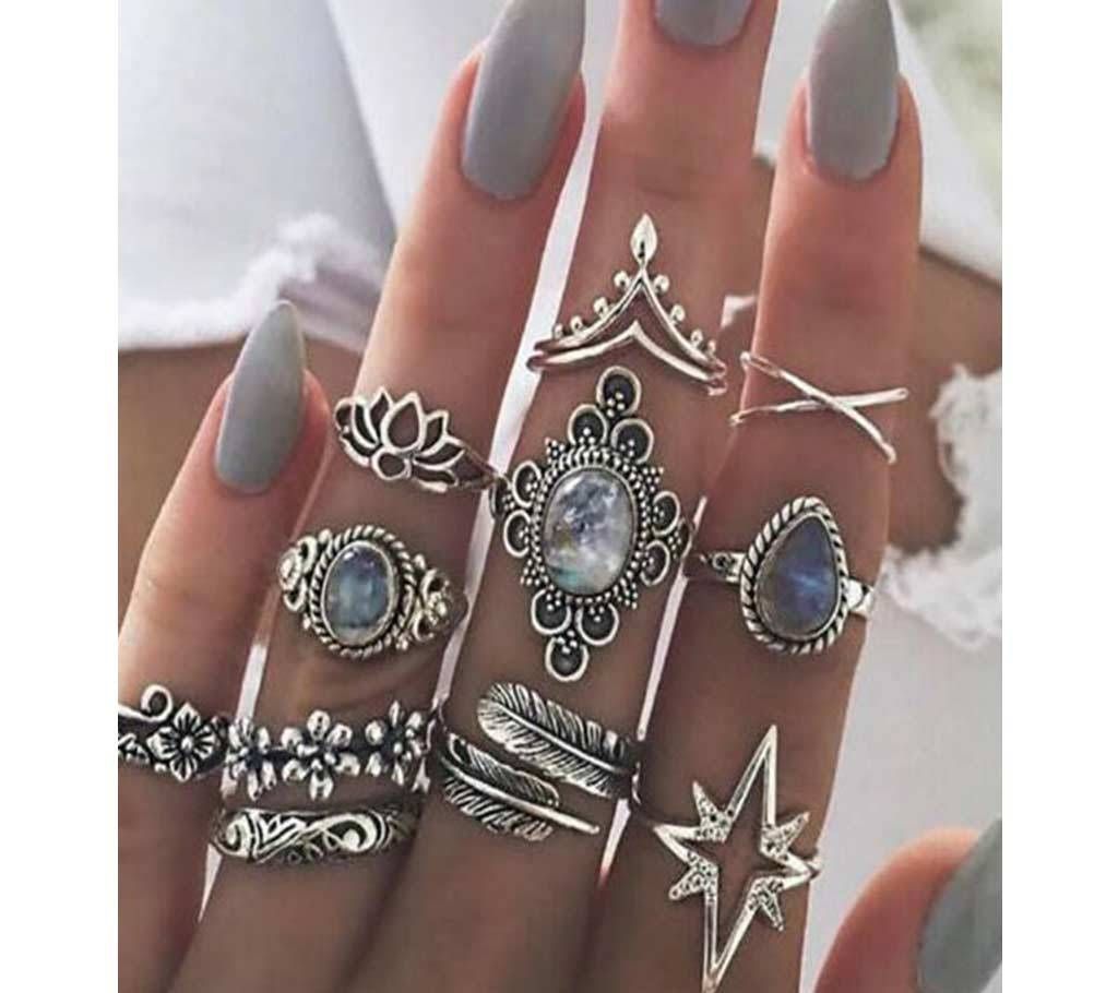 11 Pieces Finger Ring Set