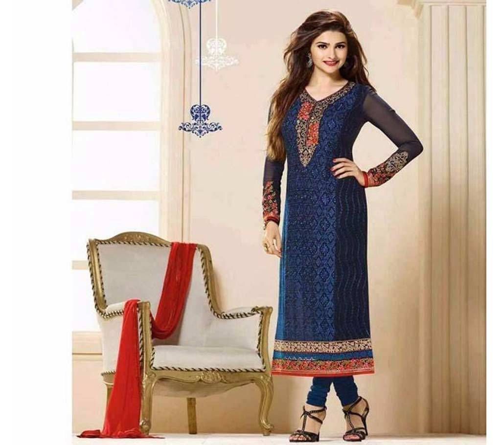 block printed un stitched cotton three piece- copy