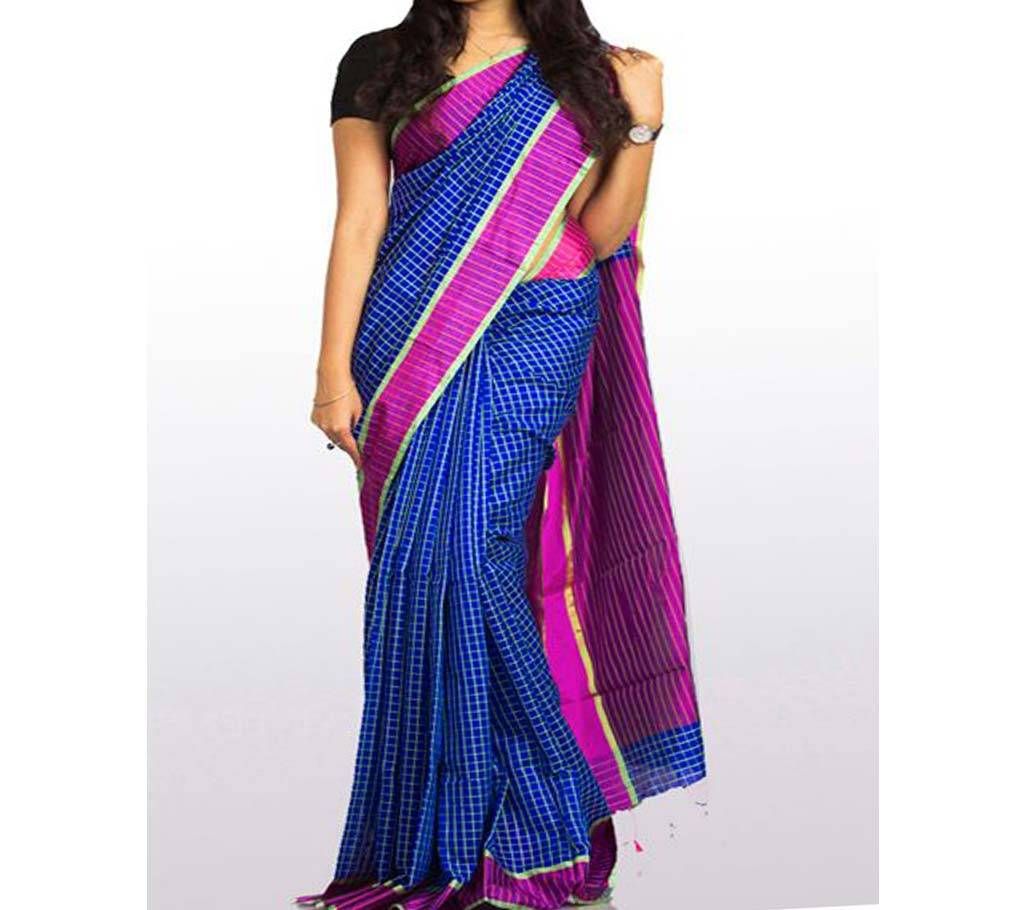 Blue & Purple color Combination Half Silk saree