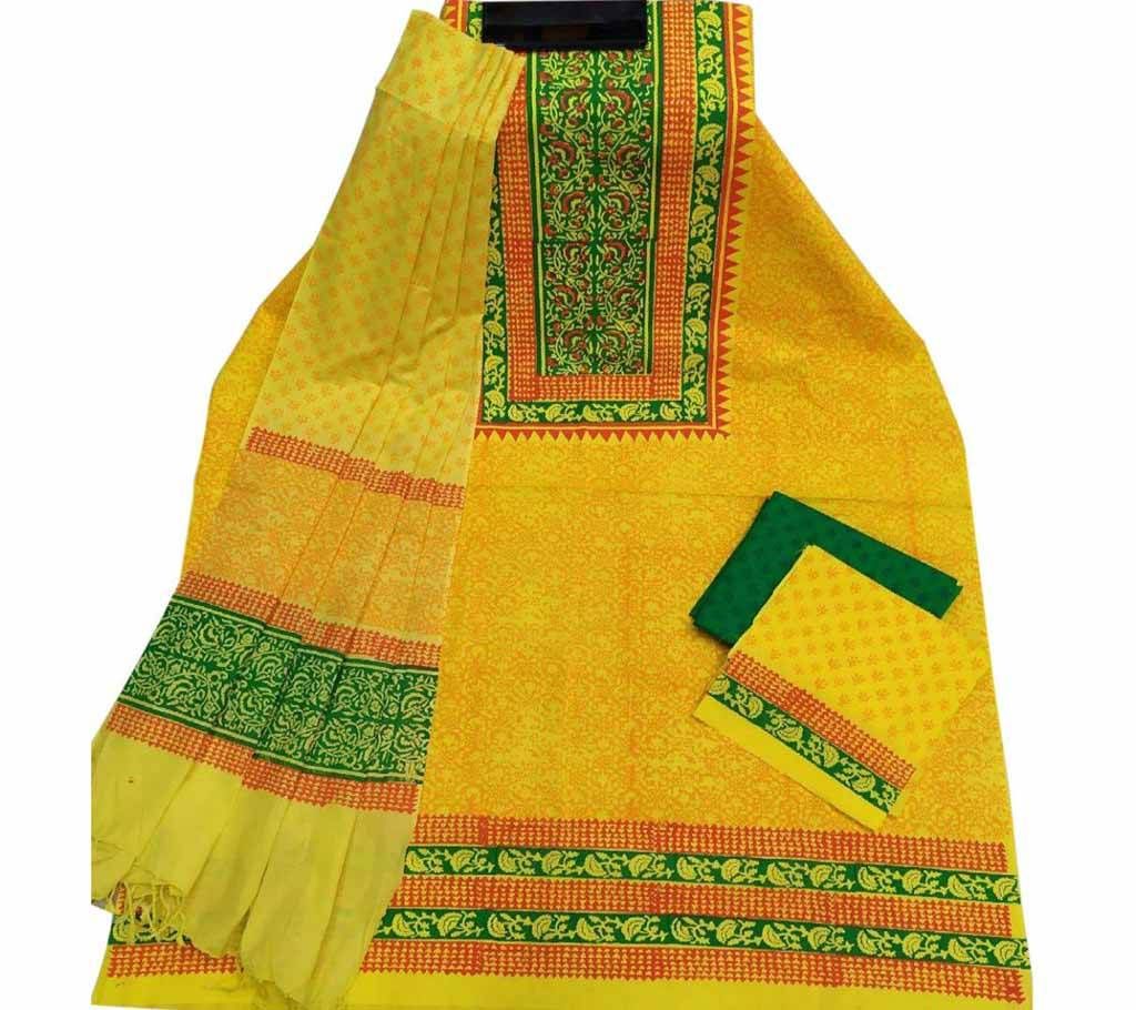 Unstitched Block Printed Cotton Salwar kameez st-2
