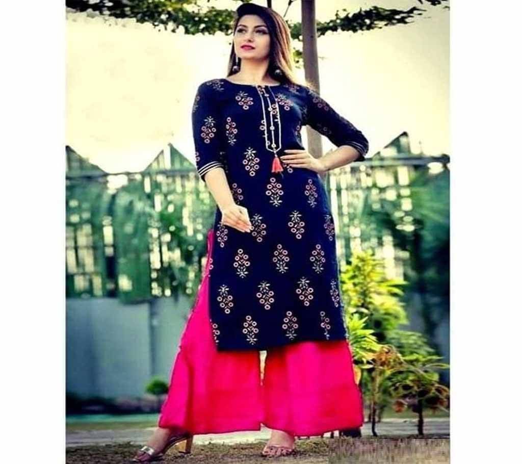 Blue and pink 2 pieces Salwar Kameez for Women-free size
