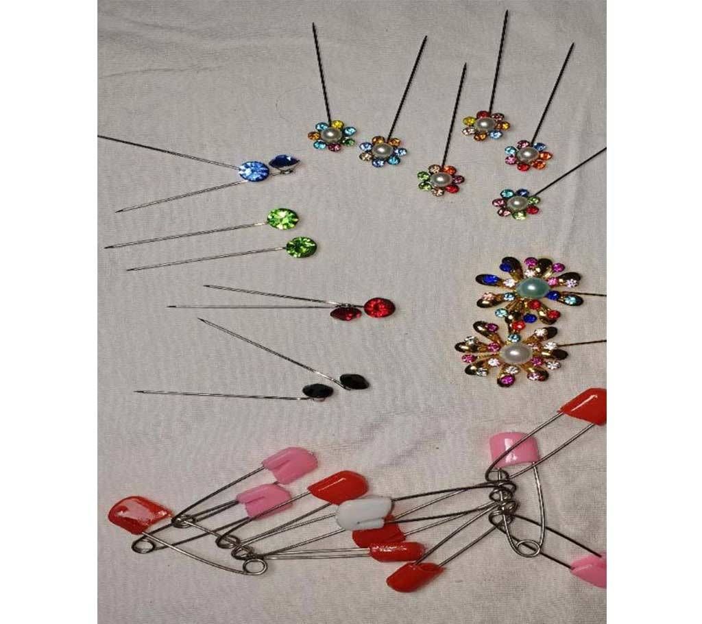 plastic covered Safety pin and Hijab pin-12pcs 