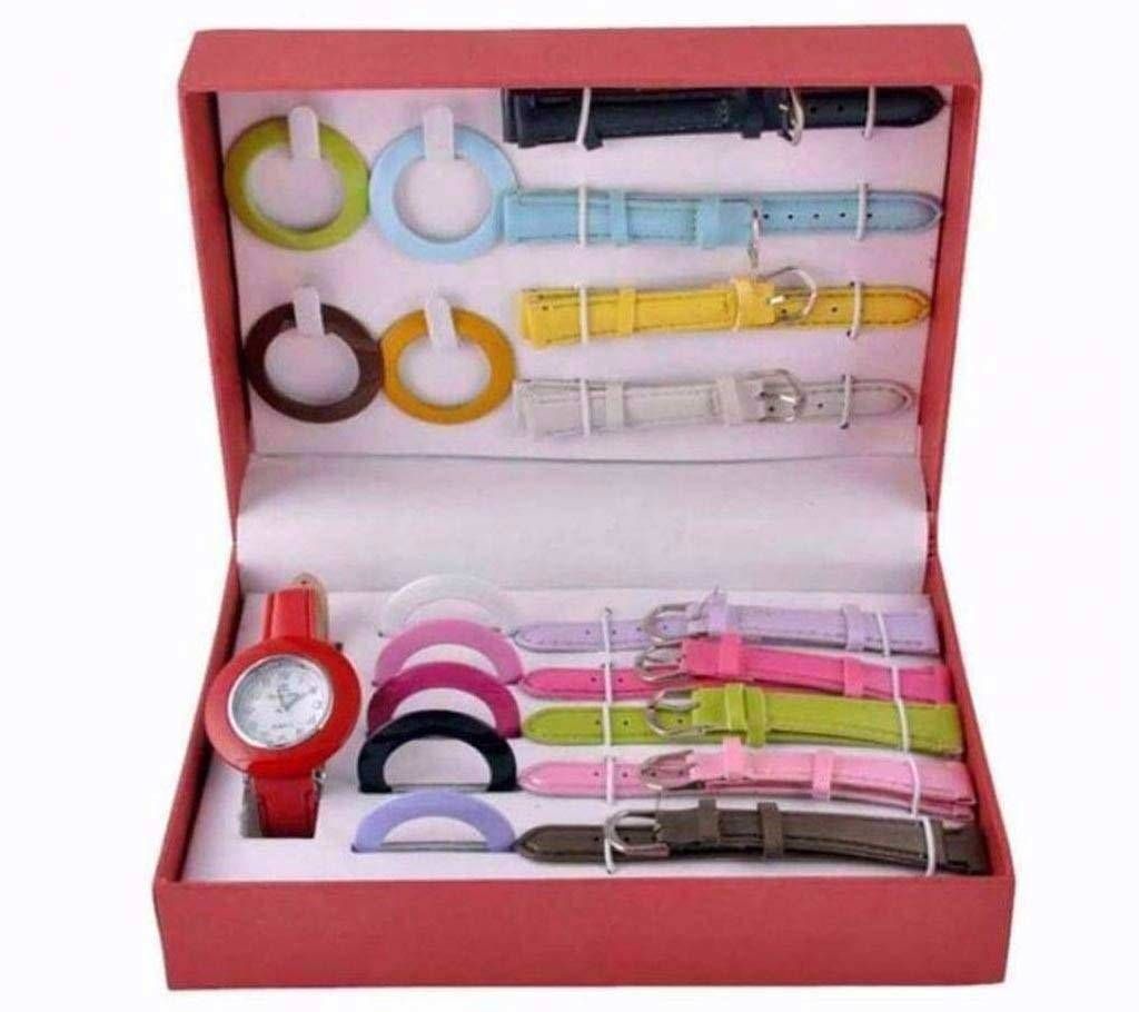 10 IN 1 dial and belt changeable ladies watch 