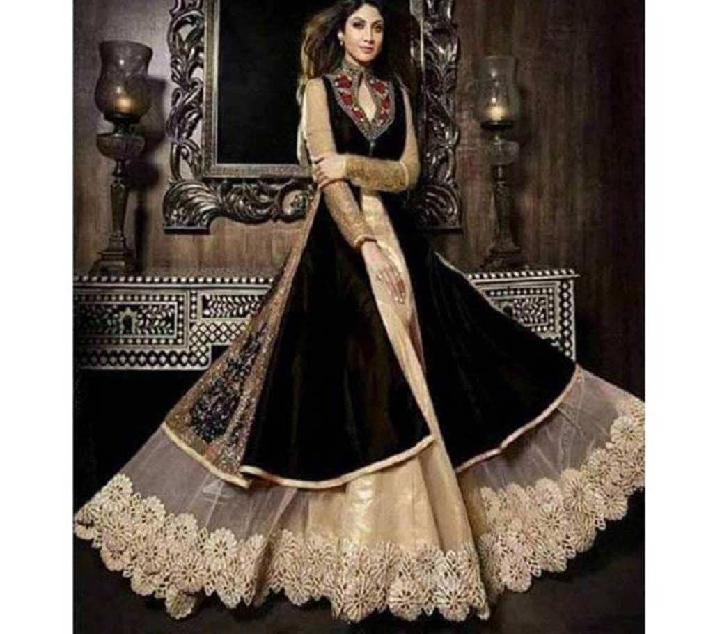 Unstitchede Georgette Embroidery Long Party Suit (Copy)