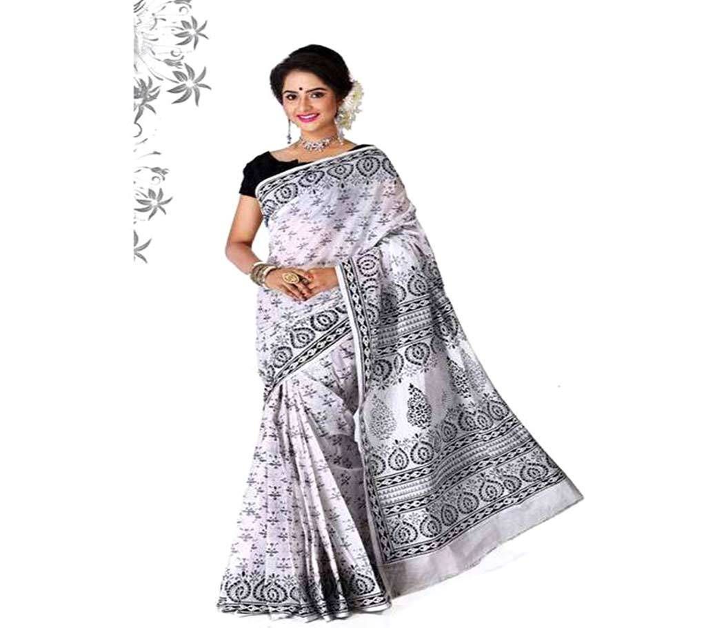 Pure Hand Block Cotton Sharee