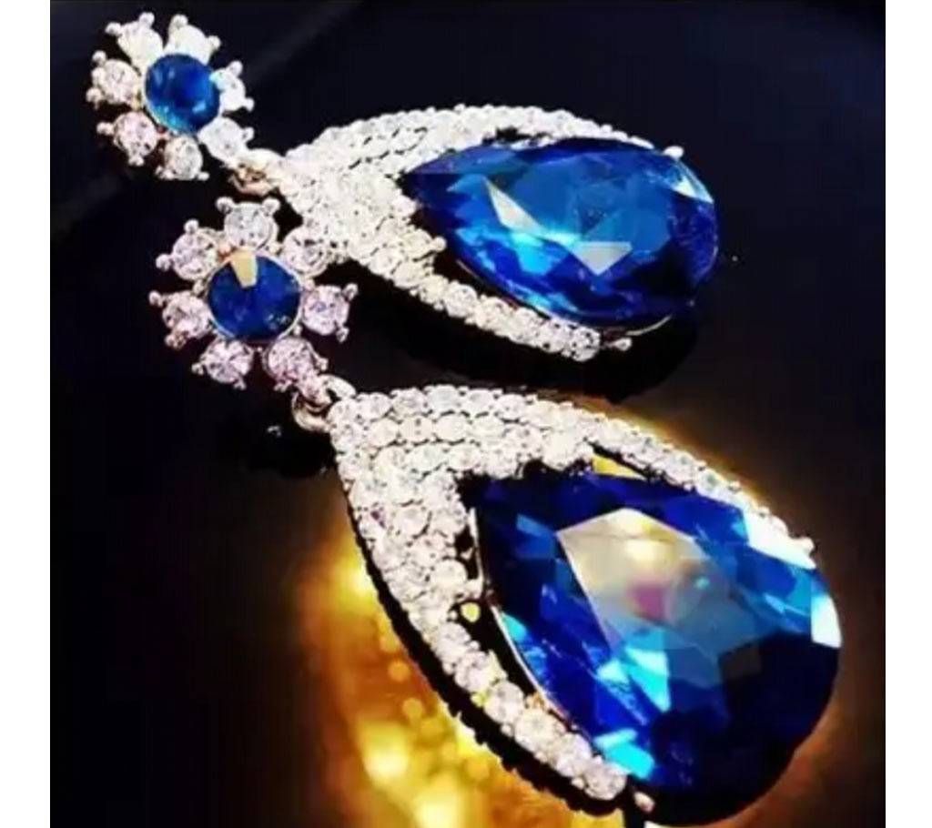 Chia Fashion Classic Rhinestone Long Drop Earrings (by Pink Point - CHIA97)