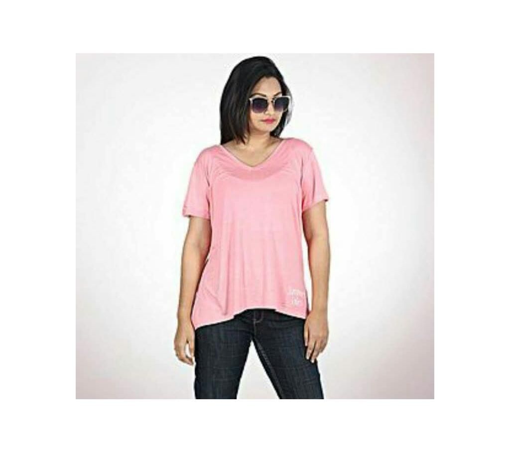 Pink Cotton T-Shirt For Women