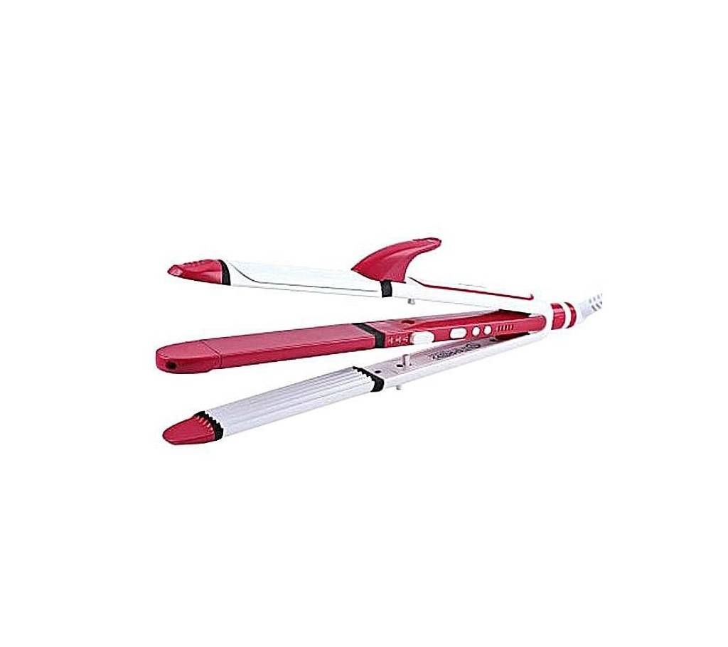 Kemei KM-3304 Straightener - White and Pink