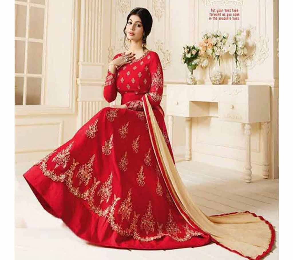 UNSTITCHED GEORGETTE WITH EMBROIDERY WORK FLOOR Touch ANARKALI SALWAR SUIT ayesha 010