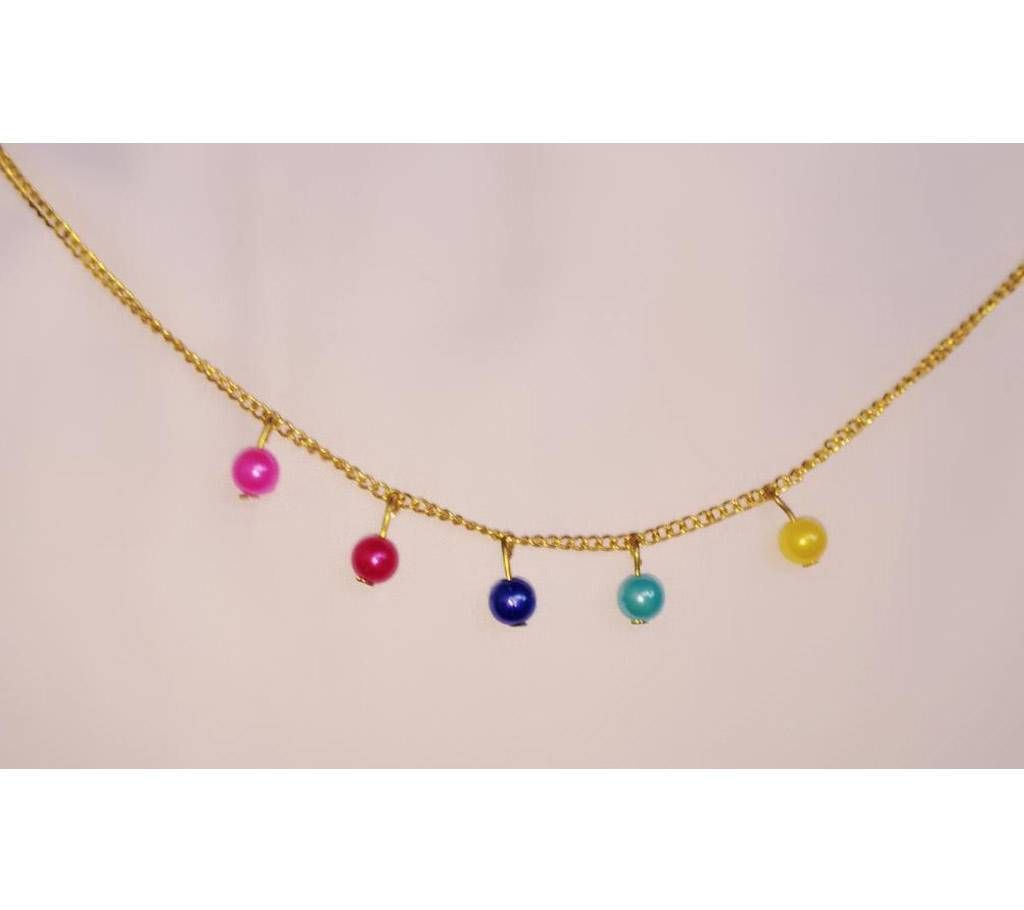 multi color pearl and chain bracelet 
