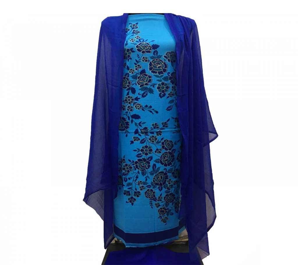 Unstiched skin printed cotton replica salwar kameez-723
