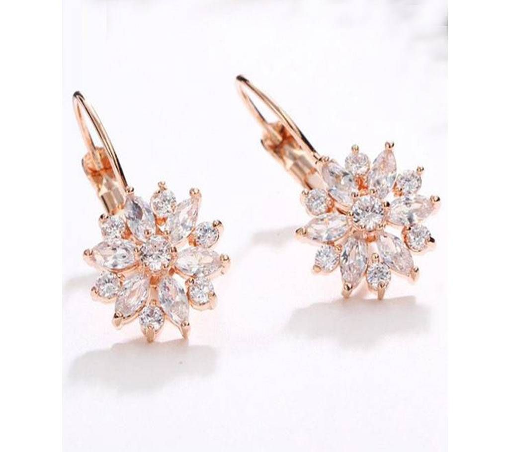zircon earrings rose gold earrings for woman