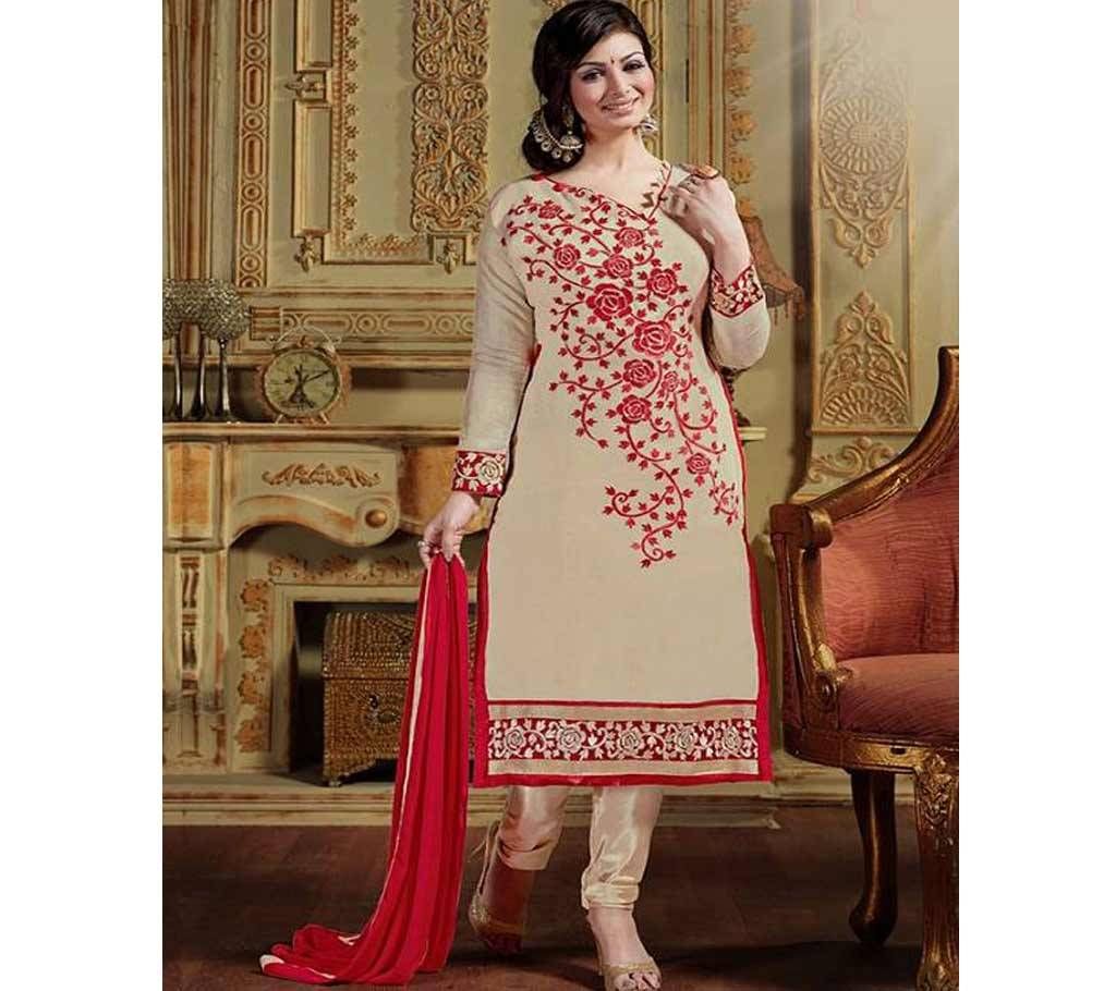 Unstitched block printed Rajdhani voyel cotton Salwar Kameez St block-335