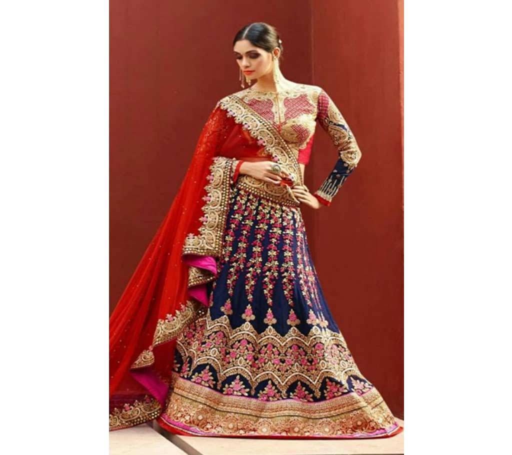 Unstitched Georgette Embroidery Lehenga Set (Replica)