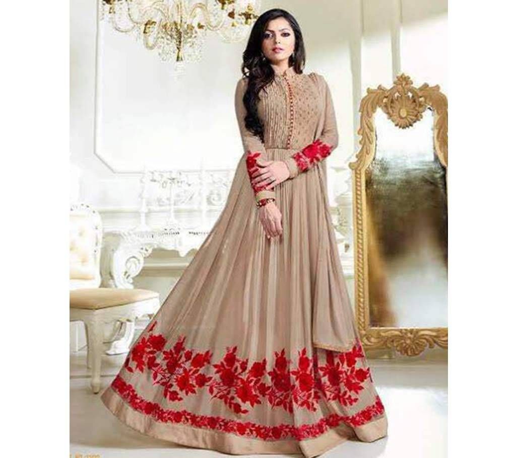 Unstitched Embroidery Georgette Anarkoli Dress  LTR 1202
