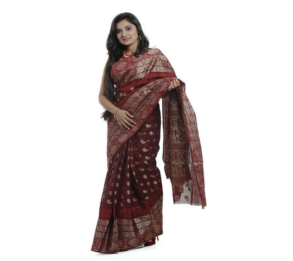 Red Color Cotton Tangail Jamdani Saree 