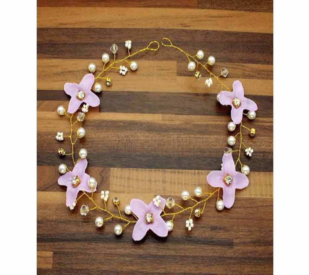 Elegant Purple White Hair Flower Headband  For Women