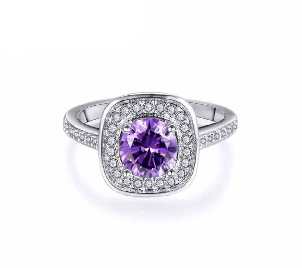 Purple Crystel Cubic Zirconia Ring For  Women