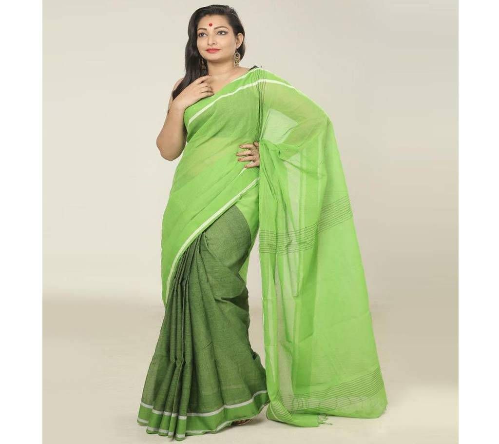 Light Green color Handloom cotton Saree