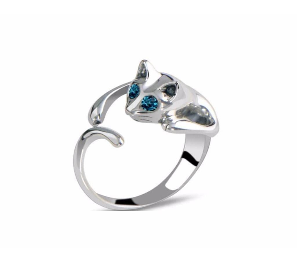 Adjustable Size Cute Rhinestone Cat Rings For Women