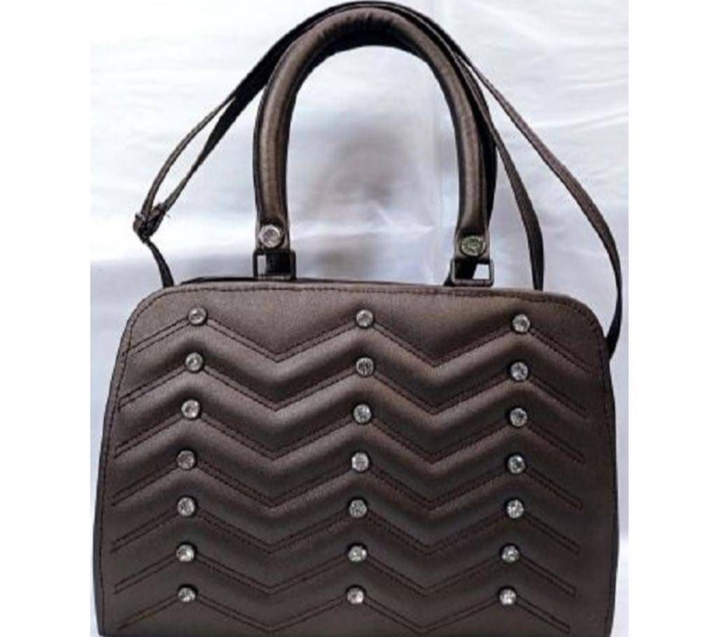 Stone and Synthetic Leather Handbag for women 