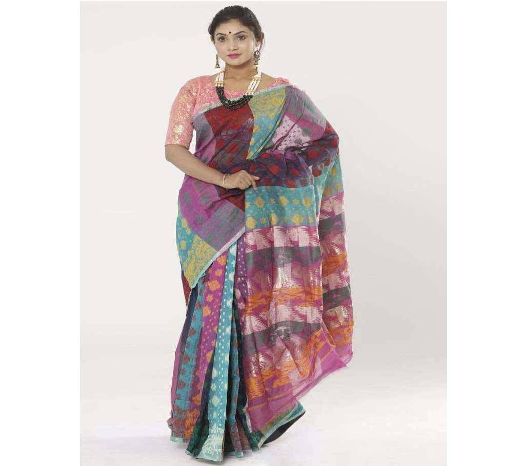 Multi Color Tant Cotton Jamdani Saree(RC_01)