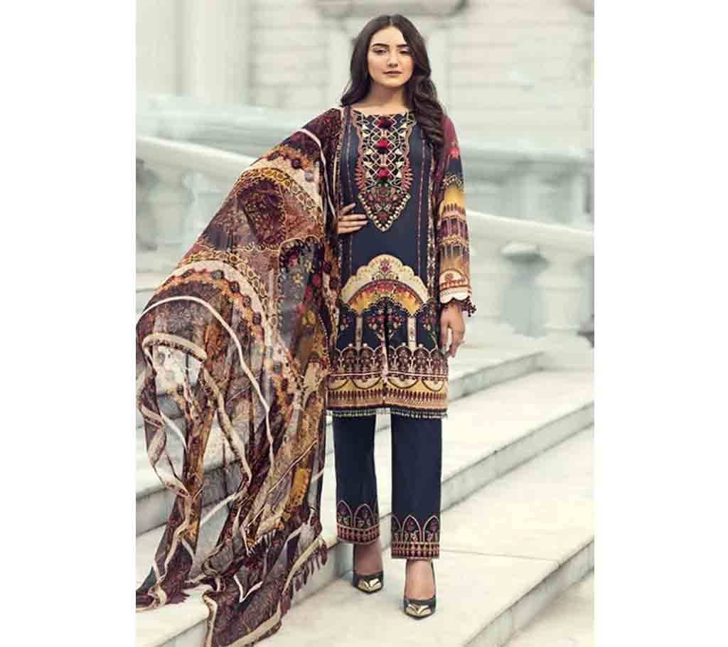 Firdous Exclusive Collection Unstitched Cotton 3Pcs- 6184