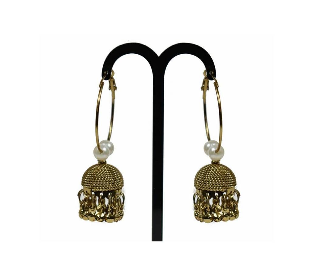 Antique Silver Plated Diomond Cut Stone Settings Earrings