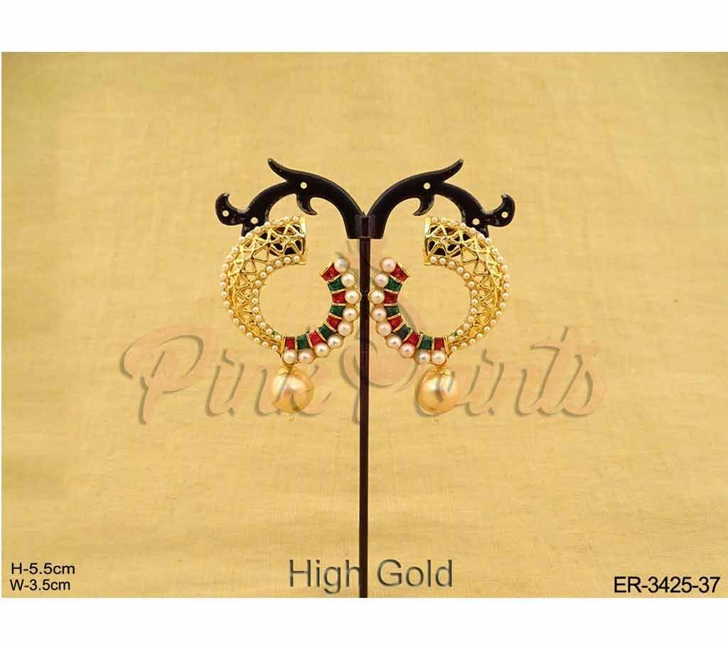 Polo arc moti drop antique earrings (by Pink Point - ER-3425-37)