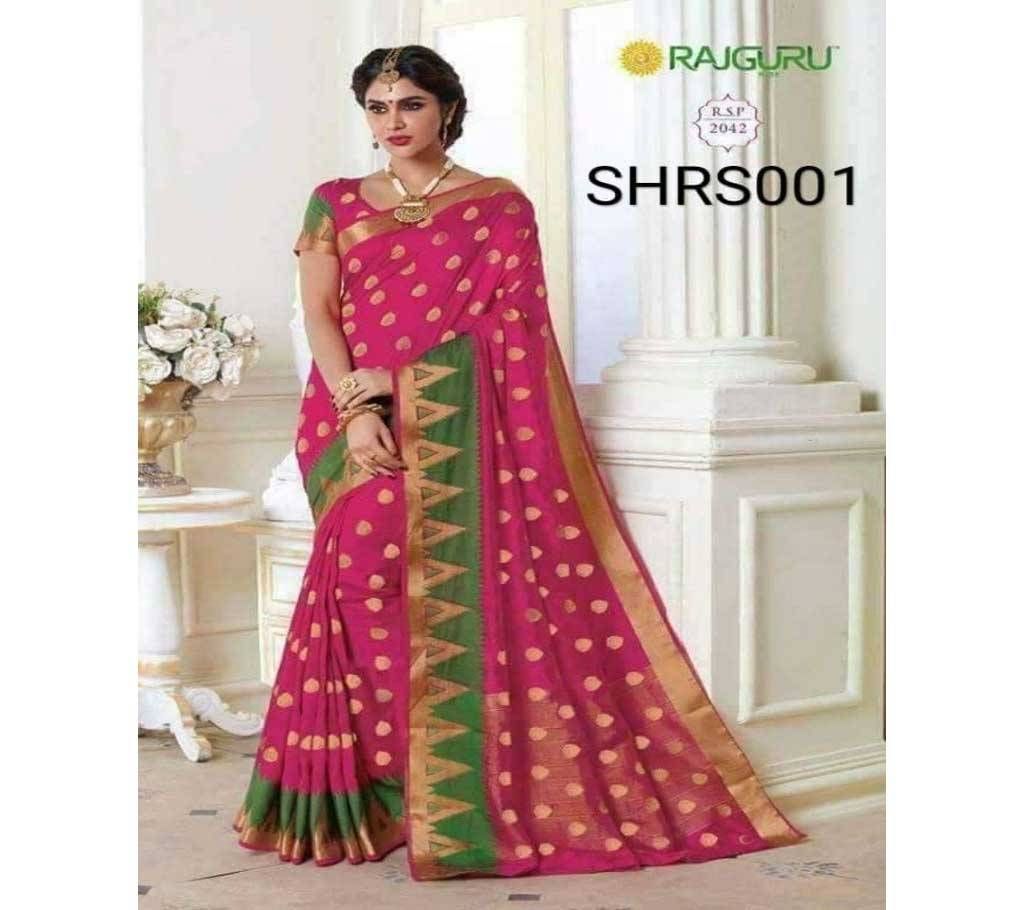 Indian Rajguru Katan Saree With Blouse Pis
