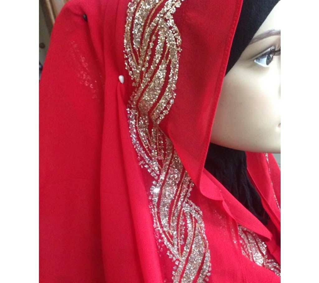 Chiffon georgette hijab with sequence  Work